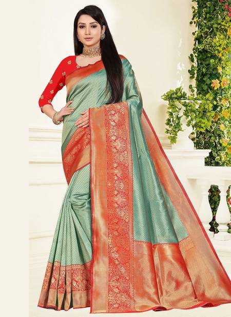 1006 Santraj New Exclusive Wear Designer Silk Saree Collection 1006-Sea Green